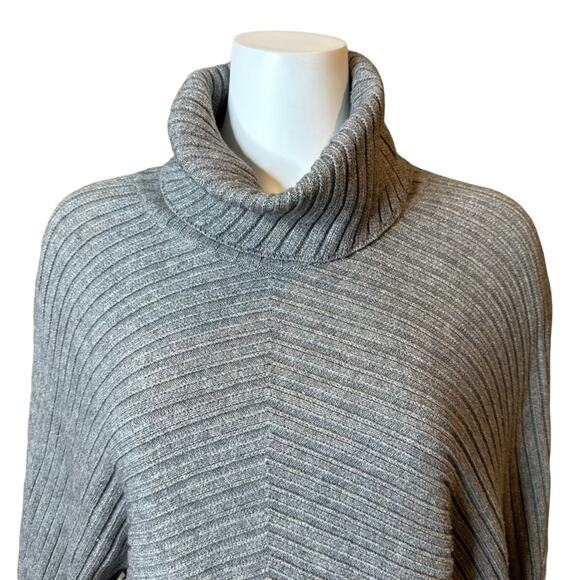 Slate & Willow Grey Knit Turtleneck Sweater Bell Sleeve S - Picture 3 of 7